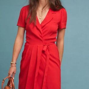 Anthropologie Yumi Kim Judith Wrap Dress Red NWT